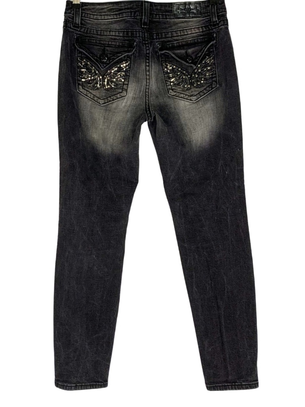 Miss Me Skinny Jeans Washed Black Grey Women's 32 Y2K Indie Sleeze - Picture 2 of 10